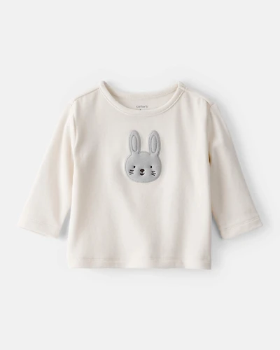 Baby Girl Bunny Long-Sleeve Tee - Ivory