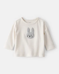 Baby Girl Bunny Long-Sleeve Tee - Ivory
