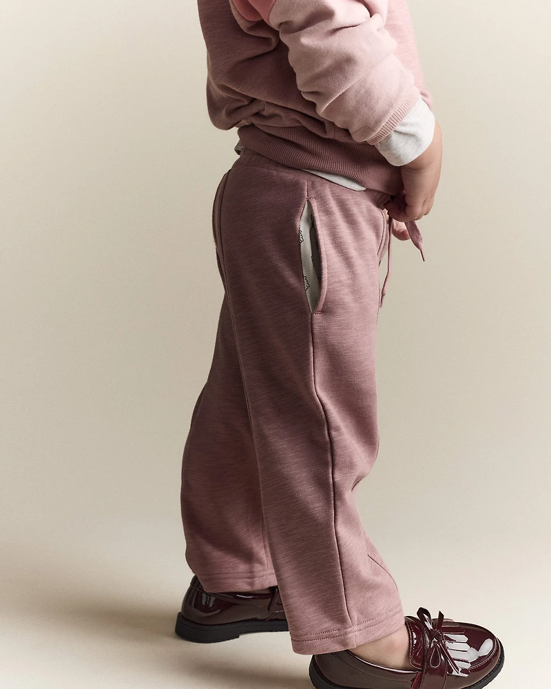 Toddler Girl Linda Wide Leg Pant - Mauve