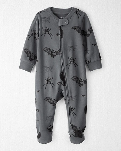 Baby Organic Cotton Sleep & Play Pajamas in Spooky Creatures Print