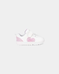 Baby Girl Every Step® First Walker Shimmer Heart Sneakers - White/Pink