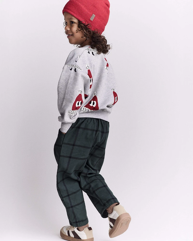 Toddler Santa Hat Dolman-Sleeve Sweatshirt - Heather Grey