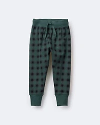 Toddler No-Seam Jogger Pant in Plaid - Green/Black