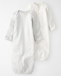 Baby 2-Pack Organic Cotton Rib Sleeper Gowns
