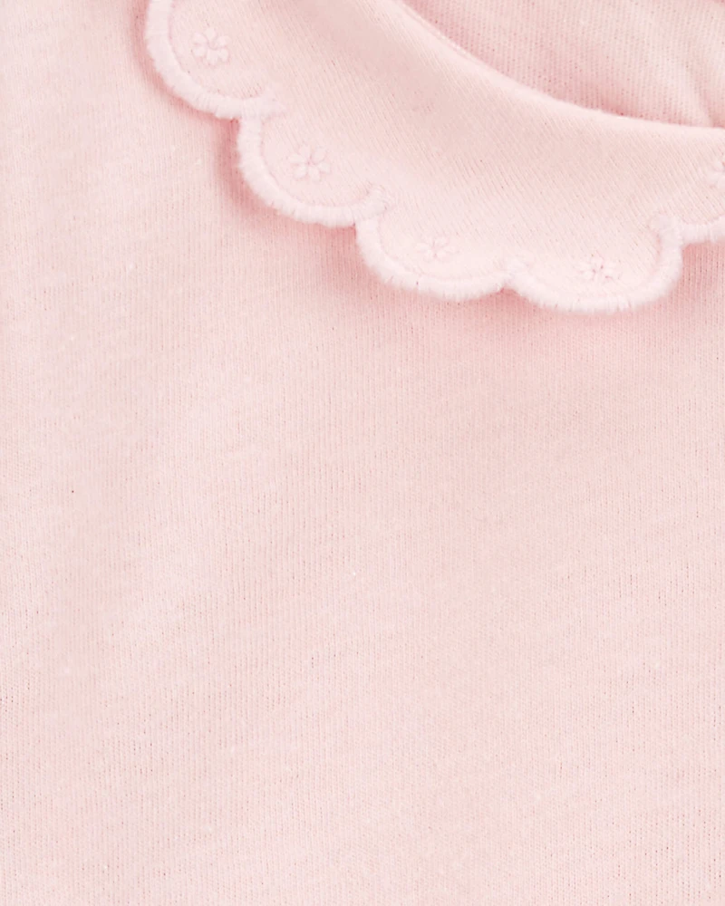 Baby Scalloped Collar Short-Sleeve Bodysuit