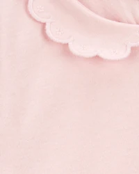 Baby Scalloped Collar Short-Sleeve Bodysuit