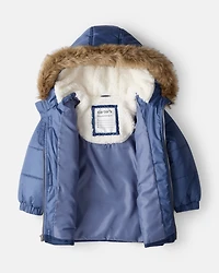 Toddler Boy 2-Piece Hooded Snowsuit Jacket & Bib Set - Navy
