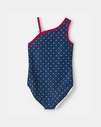 Girls American Flag 1-Piece Swimsuit - Red/White/Blue