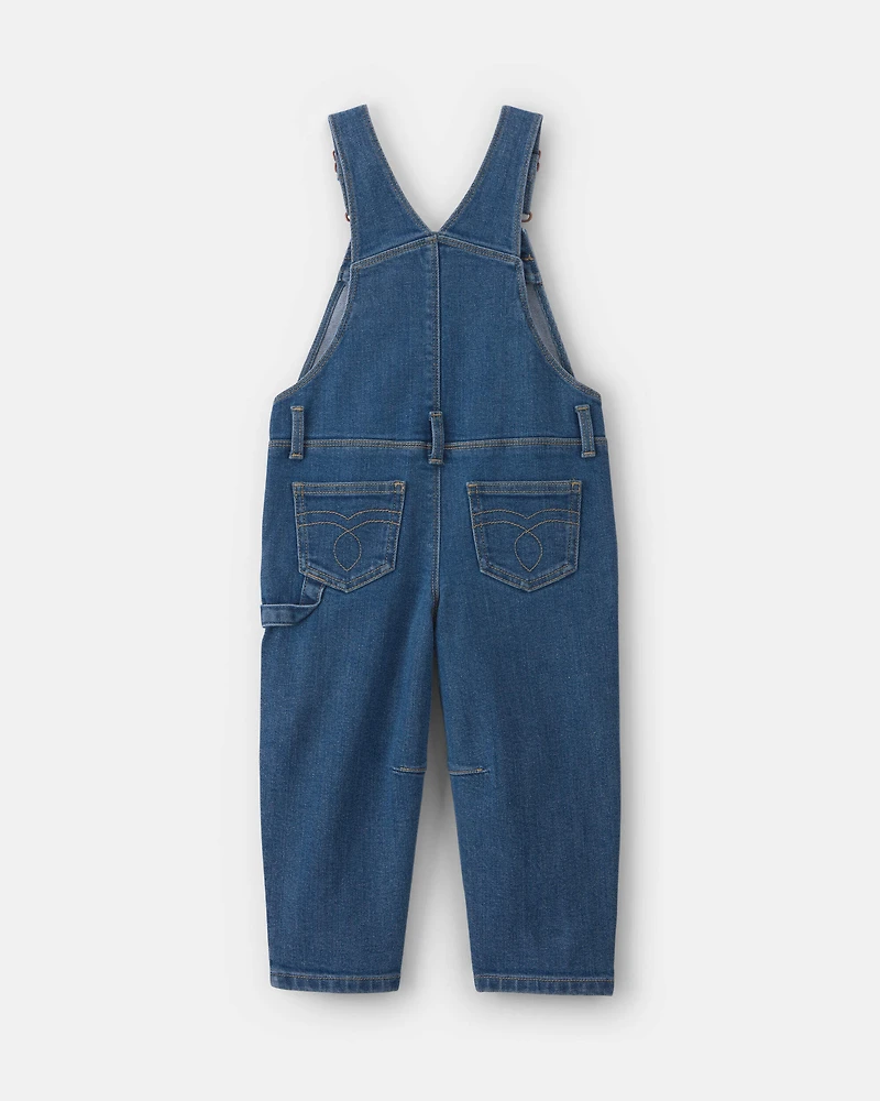 Toddler Girl Denim Overalls - Medium Wash