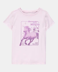 Girls Dreams Are Magic Short-Sleeve Graphic Tee - Pink