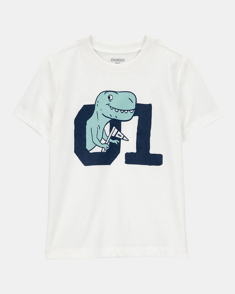 Toddler Dino Short-Sleeve Graphic Tee - Ivory