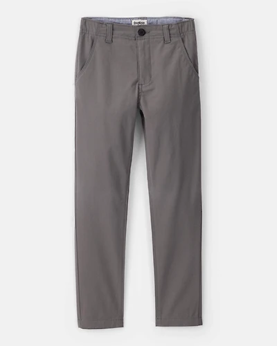 Boys Flat Front Fashion Pants - Grey