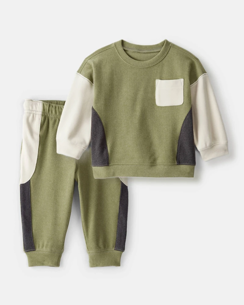 Toddler Boy 2-Piece Colorblock Pullover Sweatshirt & Joggers Set