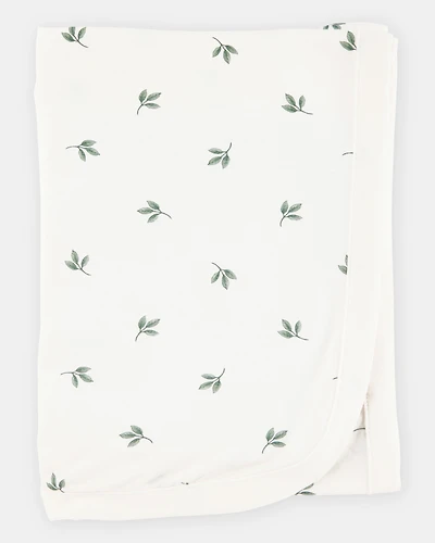 Baby Leaf Print PurelySoft Blanket - Ivory