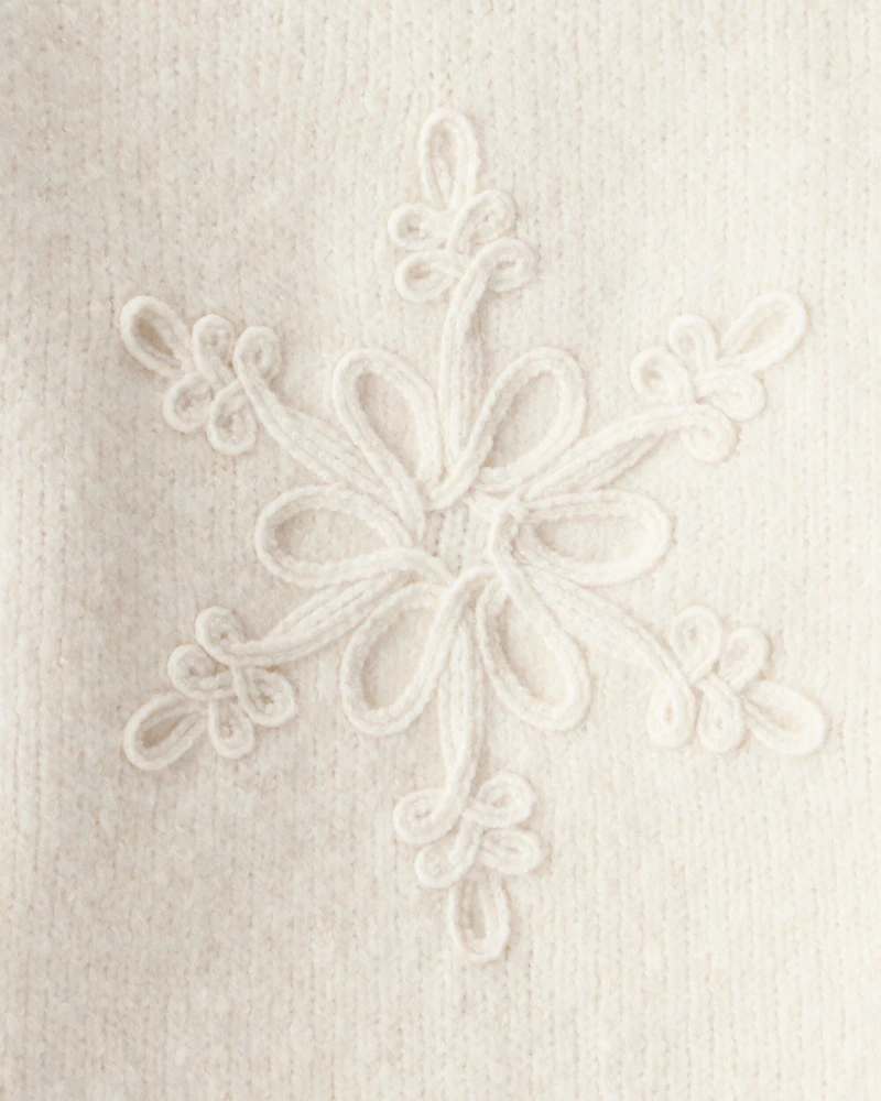 Toddler Girl Snowflake Long-Sleeve Sweater - Cream