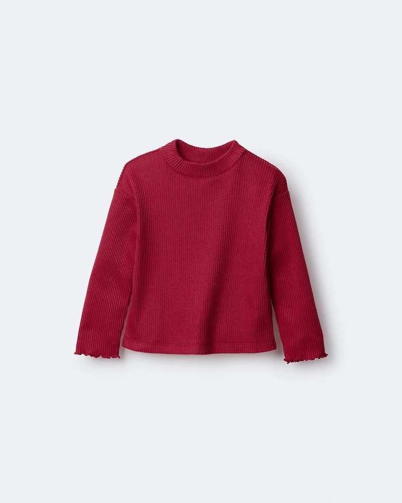Toddler Girl Mock Neck Long-Sleeve Top - Red