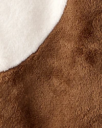 Baby Reindeer Sherpa Hooded Jumpsuit - Brown