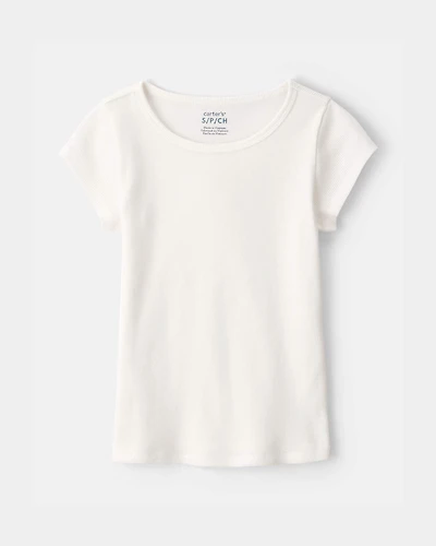 Girls Rib Top - White
