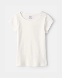 Girls Rib Top - White