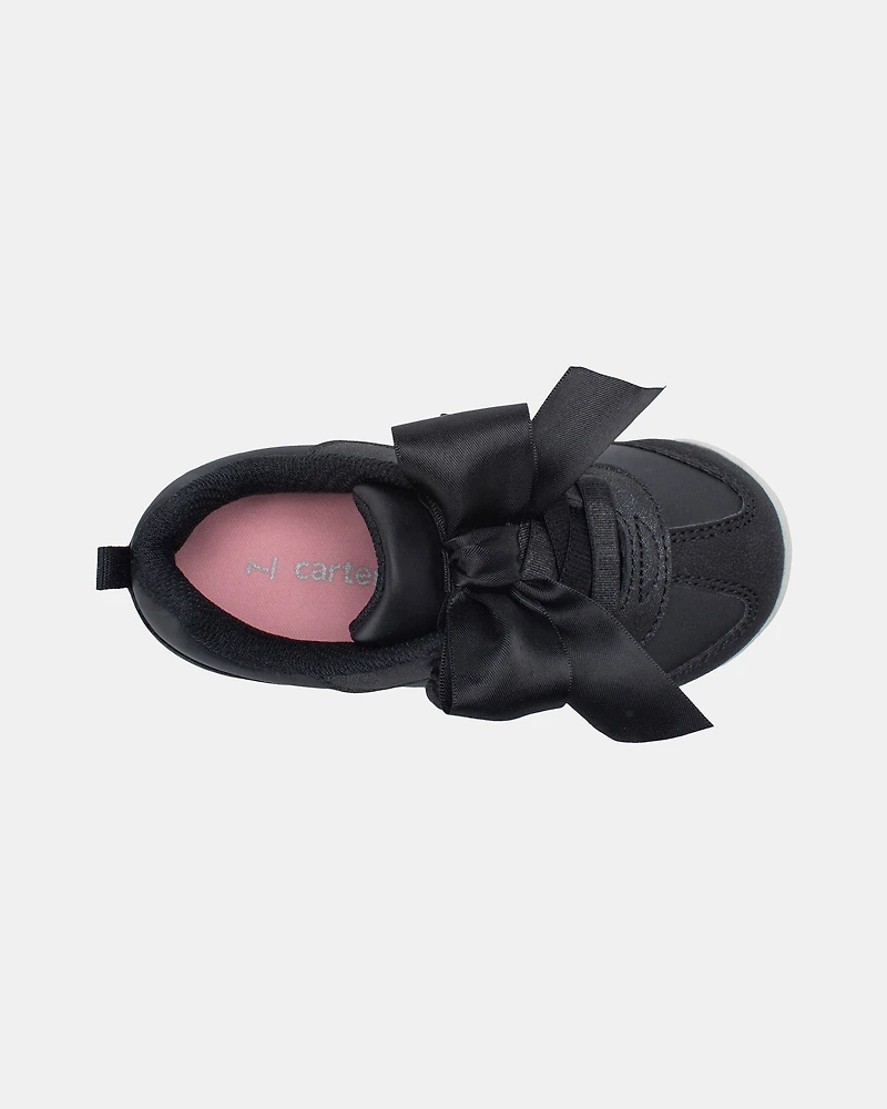 Toddler Girl Bow Slip-On Sneakers - Black