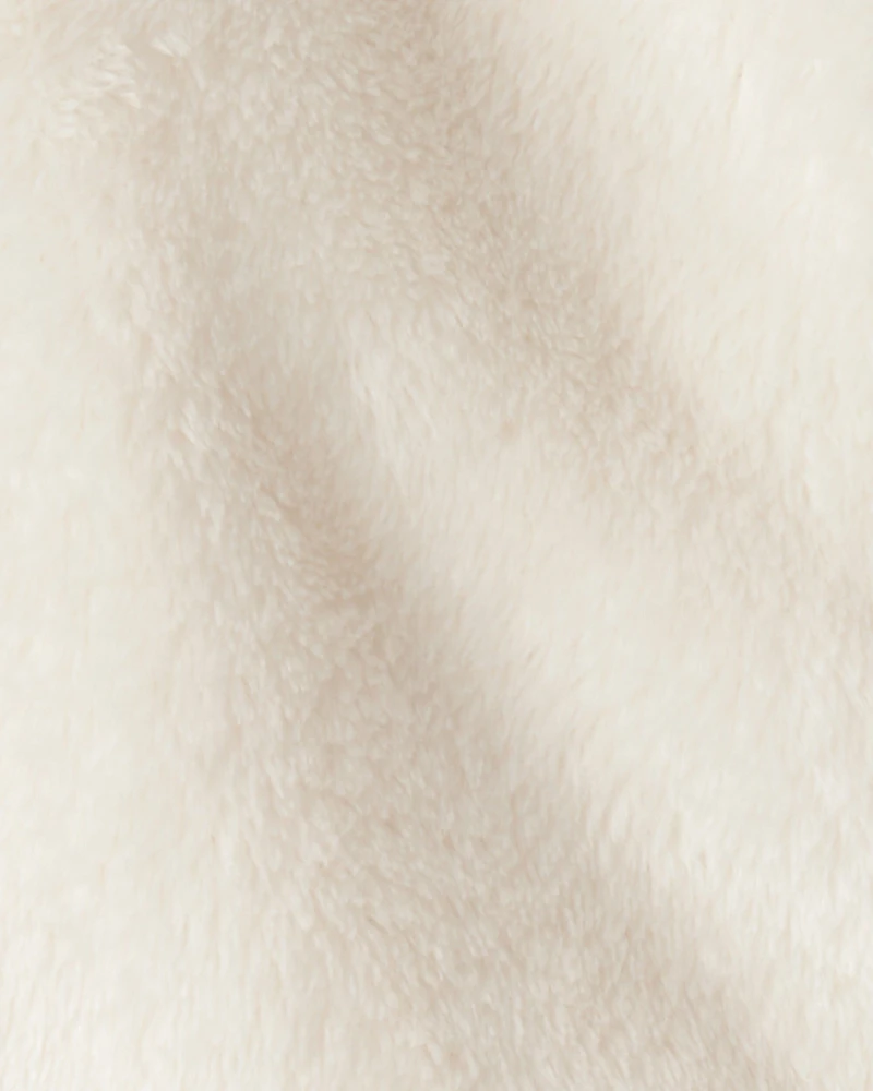 Baby Girl Sherpa Zip-Up Jacket - Ivory