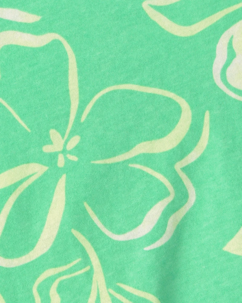 Toddler Girl Floral Peplum Tank Top - Green