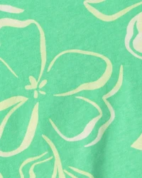 Toddler Girl Floral Peplum Tank Top - Green