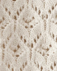 Baby Girl Organic Cotton Pointelle Sweater Knit Cardigan