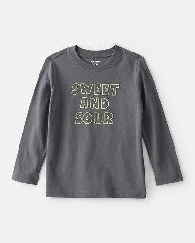 Toddler Boy Sweet and Sour Long-Sleeve Graphic Tee - Grey
