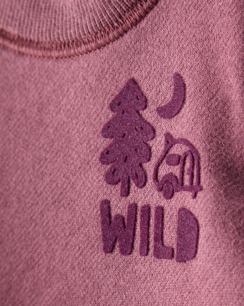 Baby Boy 2-Piece Camping Fleece Sweatshirt & Pant Set - Maroon/Blue