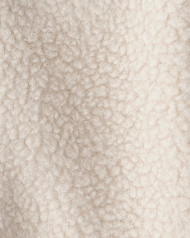 Baby Boy Color Block Fleece Zip-Up Jumpsuit - Cream/Blue