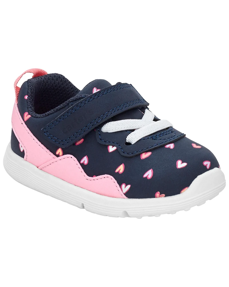 Every Step® First Walker Heart Athletic Sneakers - Navy