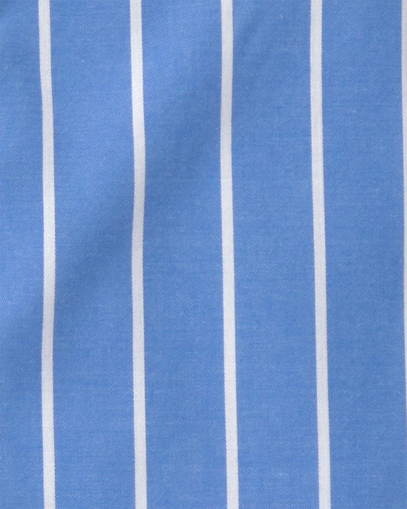 Boys Striped Loose Fit 2-Piece Pajama Set - Blue