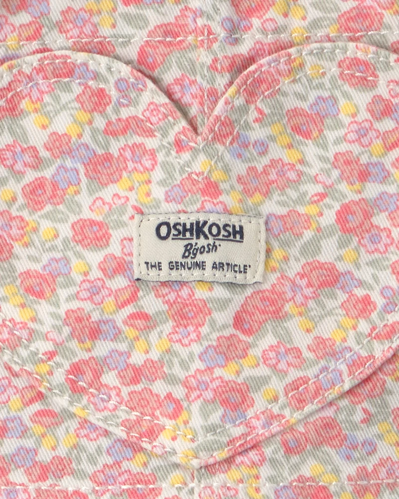 Baby Girl Floral Heart Pocket Skirtall - Pink