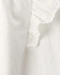 Baby Girl Eyelet-Sleeve Top - Ivory