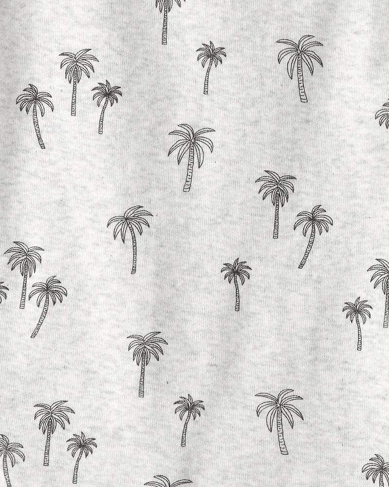 Kid 2-Piece Organic Cotton Pajamas in Palm Trees
