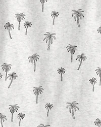 Kid 2-Piece Organic Cotton Pajamas in Palm Trees