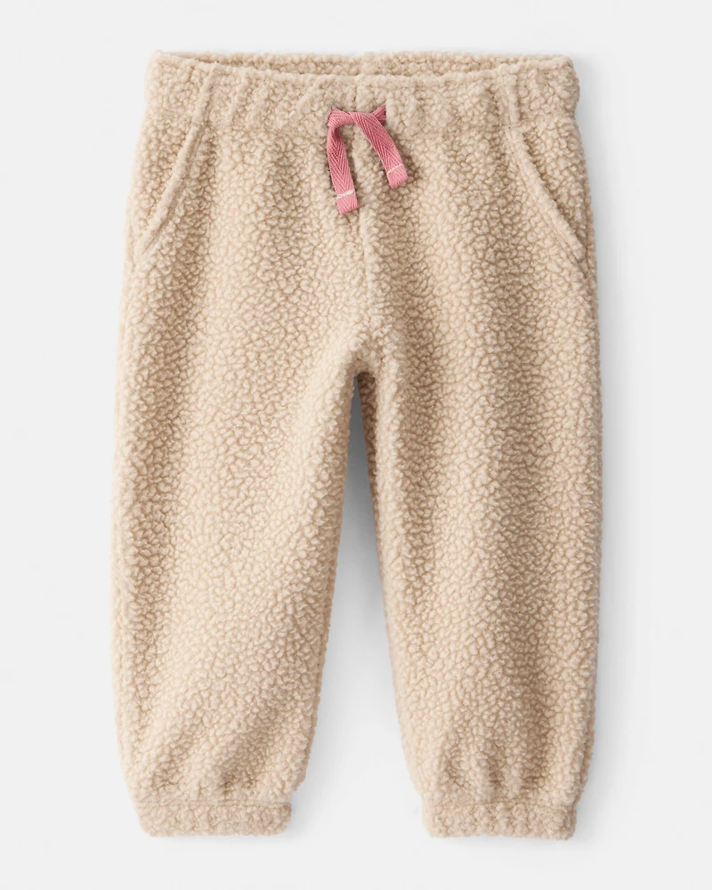 Baby Girl Cozy Jogger Pants - Brown