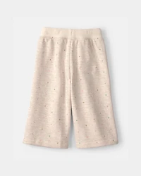 Baby Girl Heart Fleece Drawstring Pants - Cream