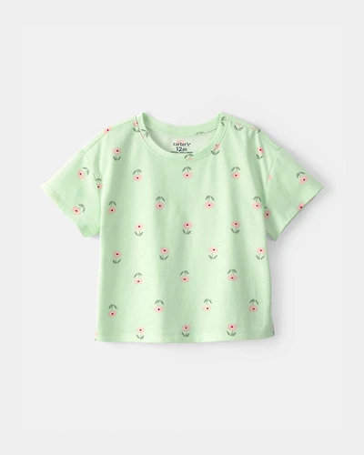 Baby Girl Floral Relaxed Top - Green