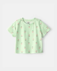 Baby Girl Floral Relaxed Top - Green