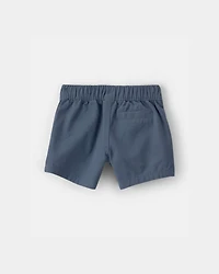 Baby Boy 2-Piece Collared Shirt & Short Set - Cream/Blue