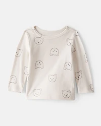 Baby Boy 2-Piece Bear Sherpa Long-Sleeve Overall Set - Brown