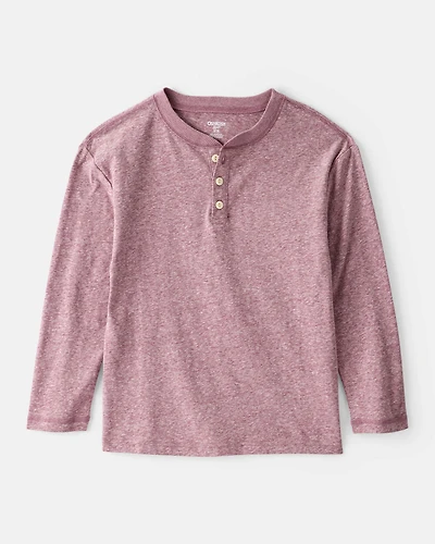 Boys Long-Sleeve Henley - Red