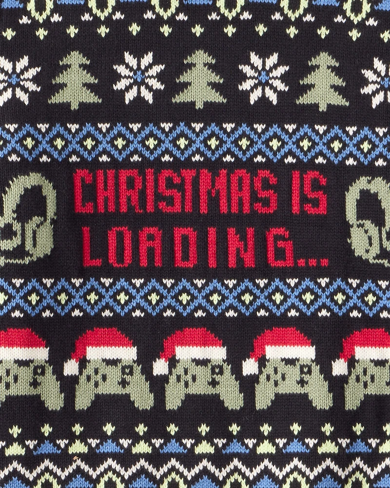 Boys Fair Isle Long-Sleeve Sweater - Black