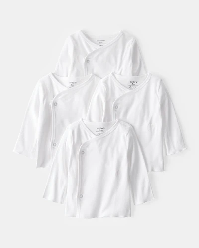 Baby 4-Pack Side-Snap Tees - White