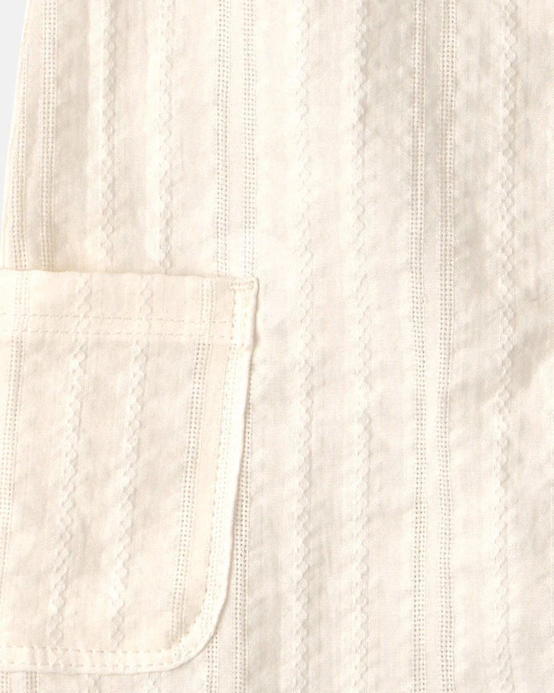 Baby Seersucker Romper - Cream