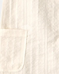 Baby Seersucker Romper - Cream