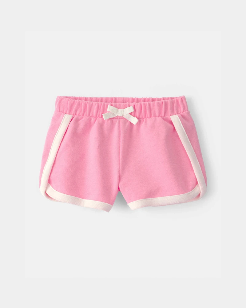 Baby Girl 2-Piece 'Perfect Match' Active Top & French Terry Shorts Set - Pink