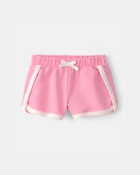 Baby Girl 2-Piece 'Perfect Match' Active Top & French Terry Shorts Set - Pink